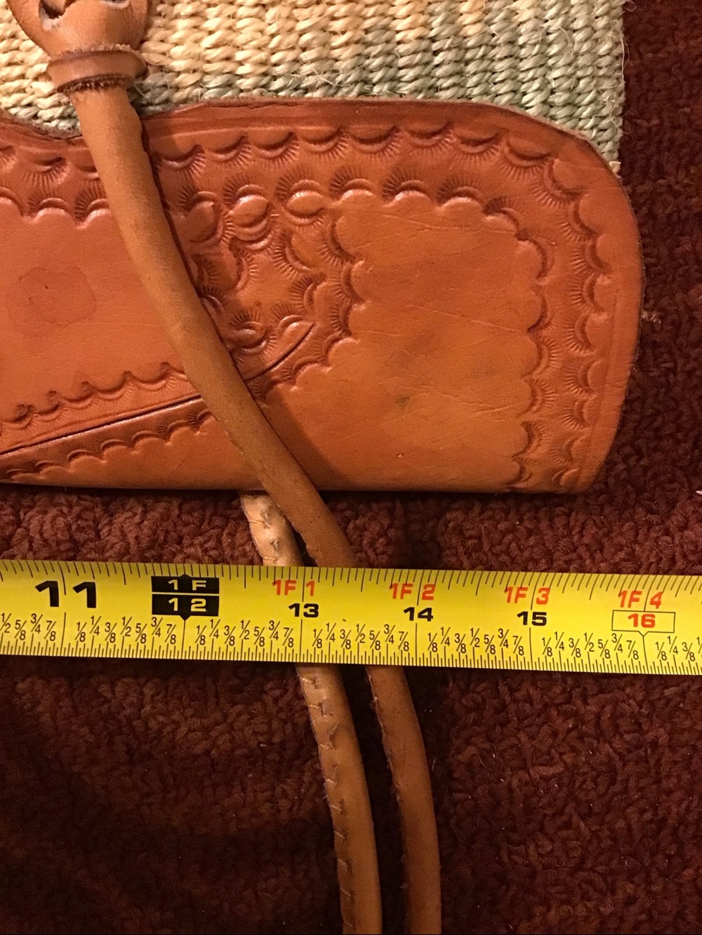 Made in Kenya Woven From Sisal Fibre Tote with Leather Trim - Tan & Green Coral - Picture 16 of 16